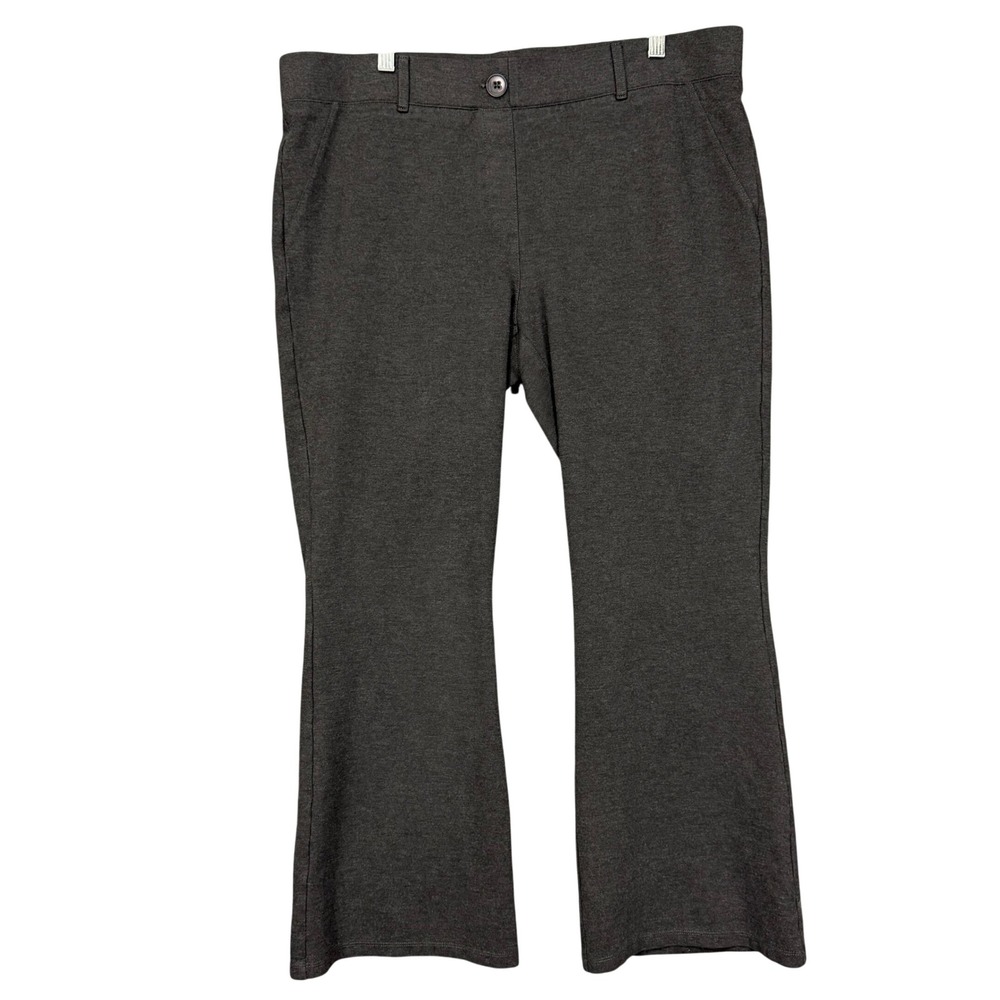 Betabrand Dress Pant Yoga Pants Womens 1X Petite Charcoal Gray High Rise Bootcut